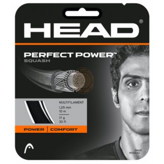HEAD STRING PERFECT POWER SQUASH BLACK 16G SET