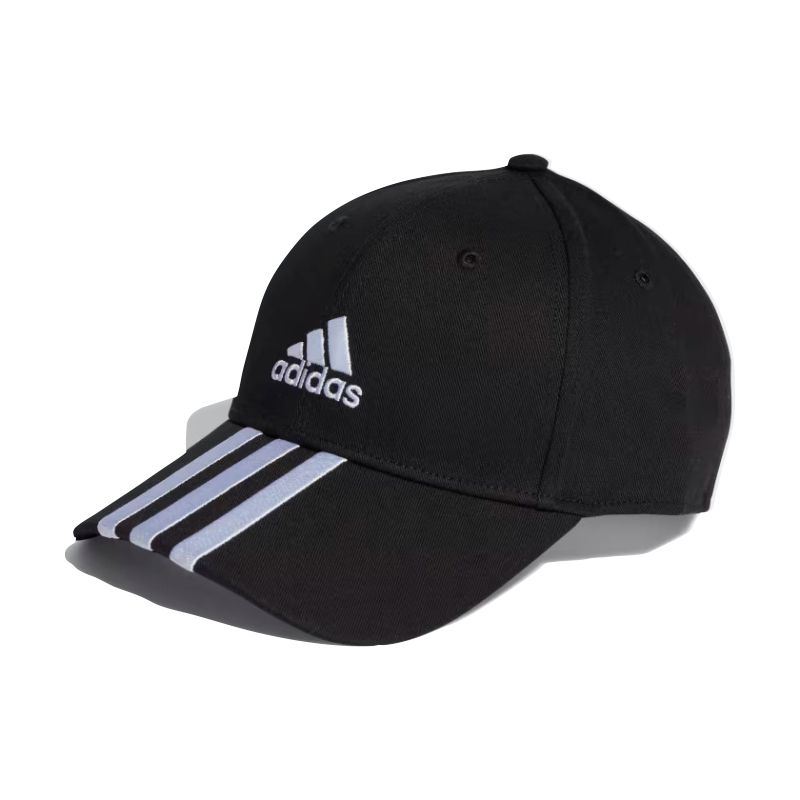 ADIDAS CAP 3 STRIPE COTTON TWILL BLACK (SS24) - Baseline Racquets